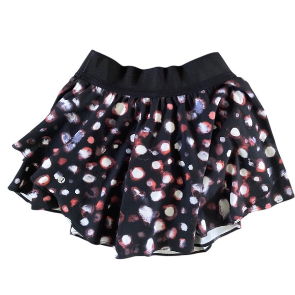 Lululemon Court Rival High Rise Skirt Haze Dot Inverse Orange Multi Skort - Picture 7 of 15